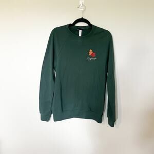 Kiel James Patrick leaf peeper embroidered green sweatshirt medium